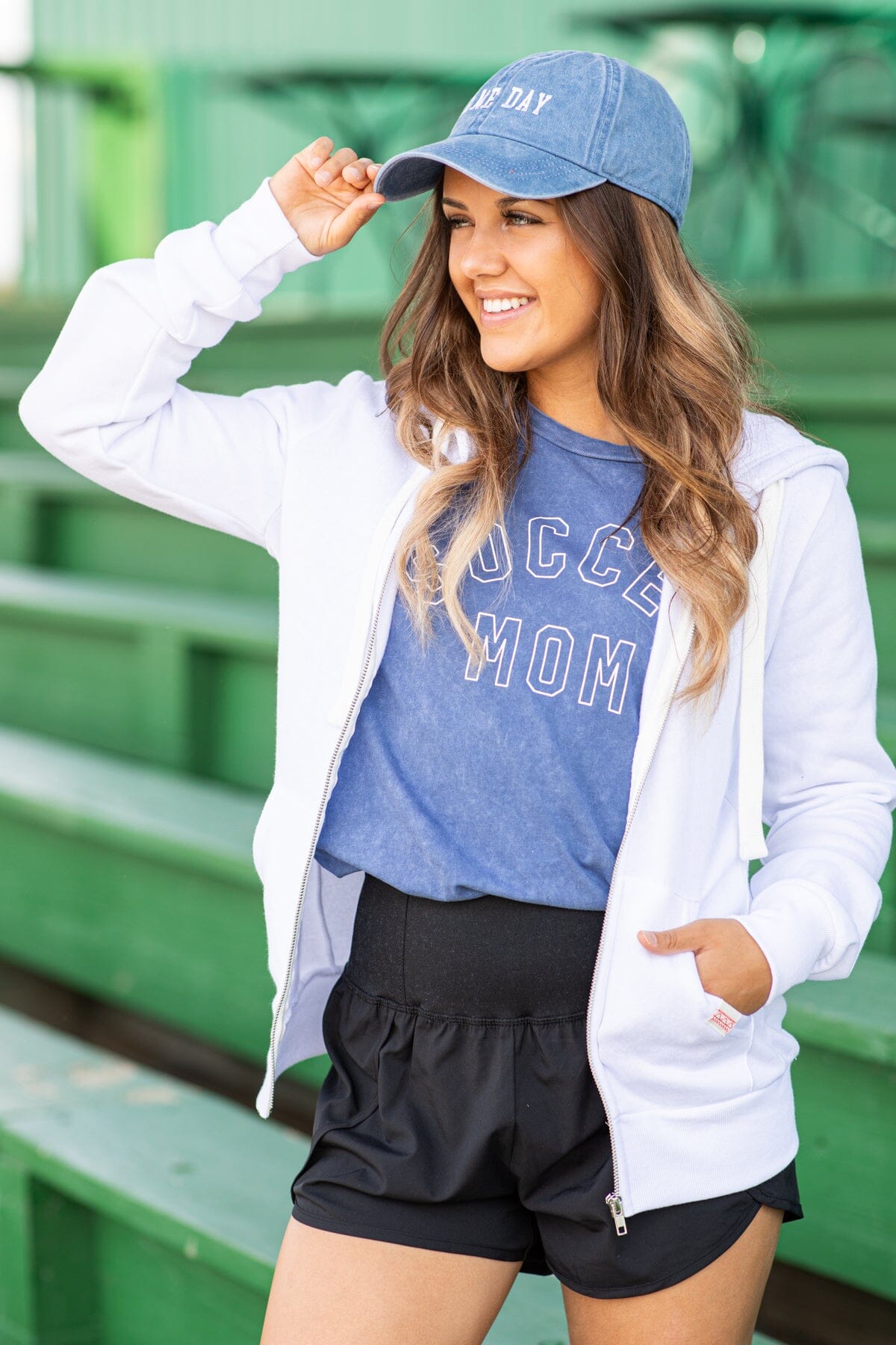 Dusty Blue Washed Game Day Baseball Hat