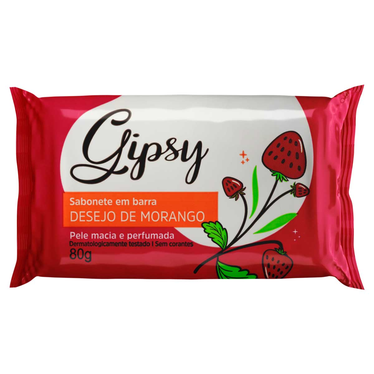 Sabonete Barra Desejo de Morango Gipsy Flow Pack 80g