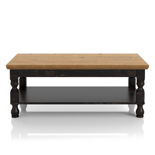 Philoree Wooden Traditional Coffee Table Antique Black And Oak Homes Inside Out