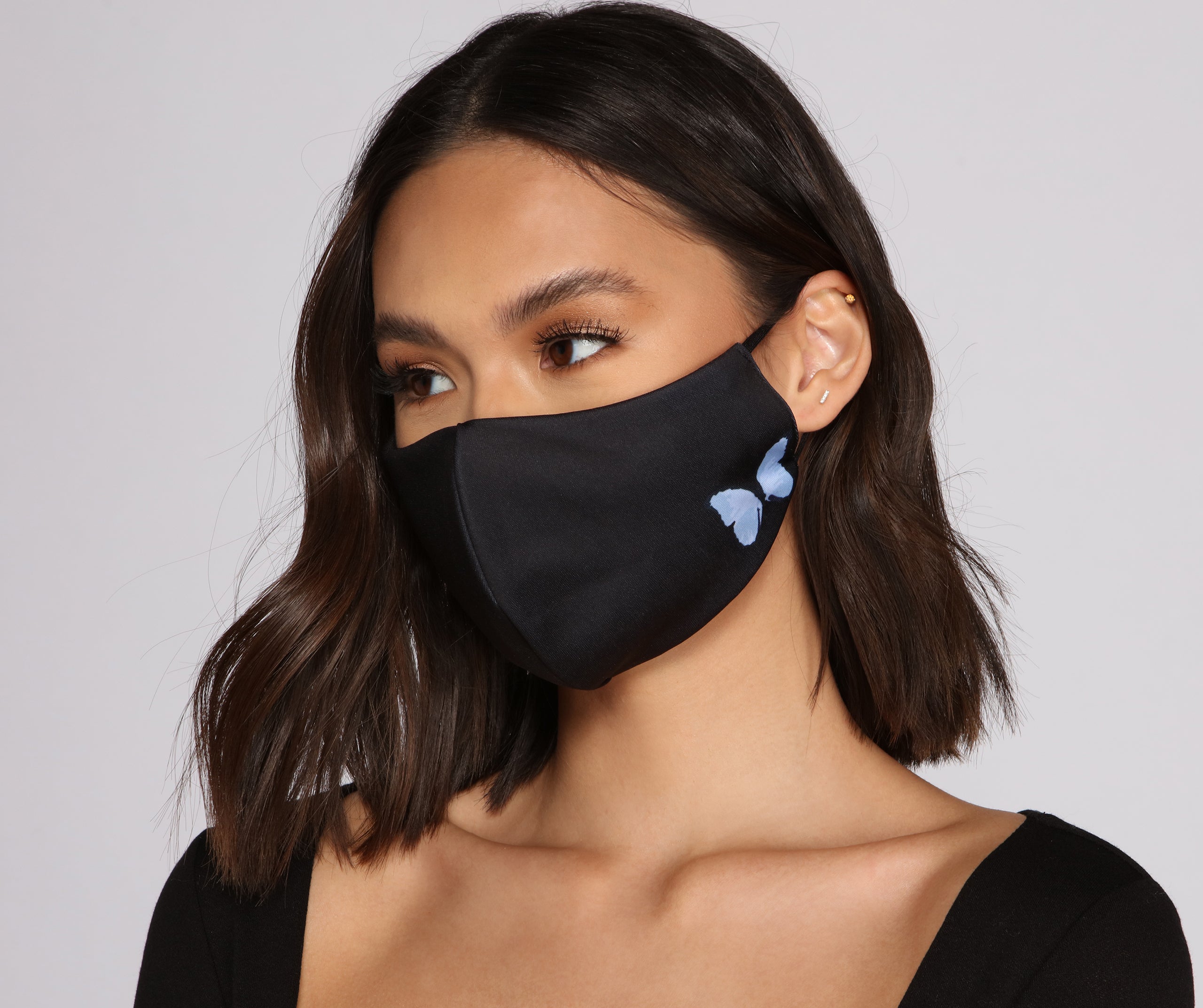 Three Pack Butterfly Detail Face Masks