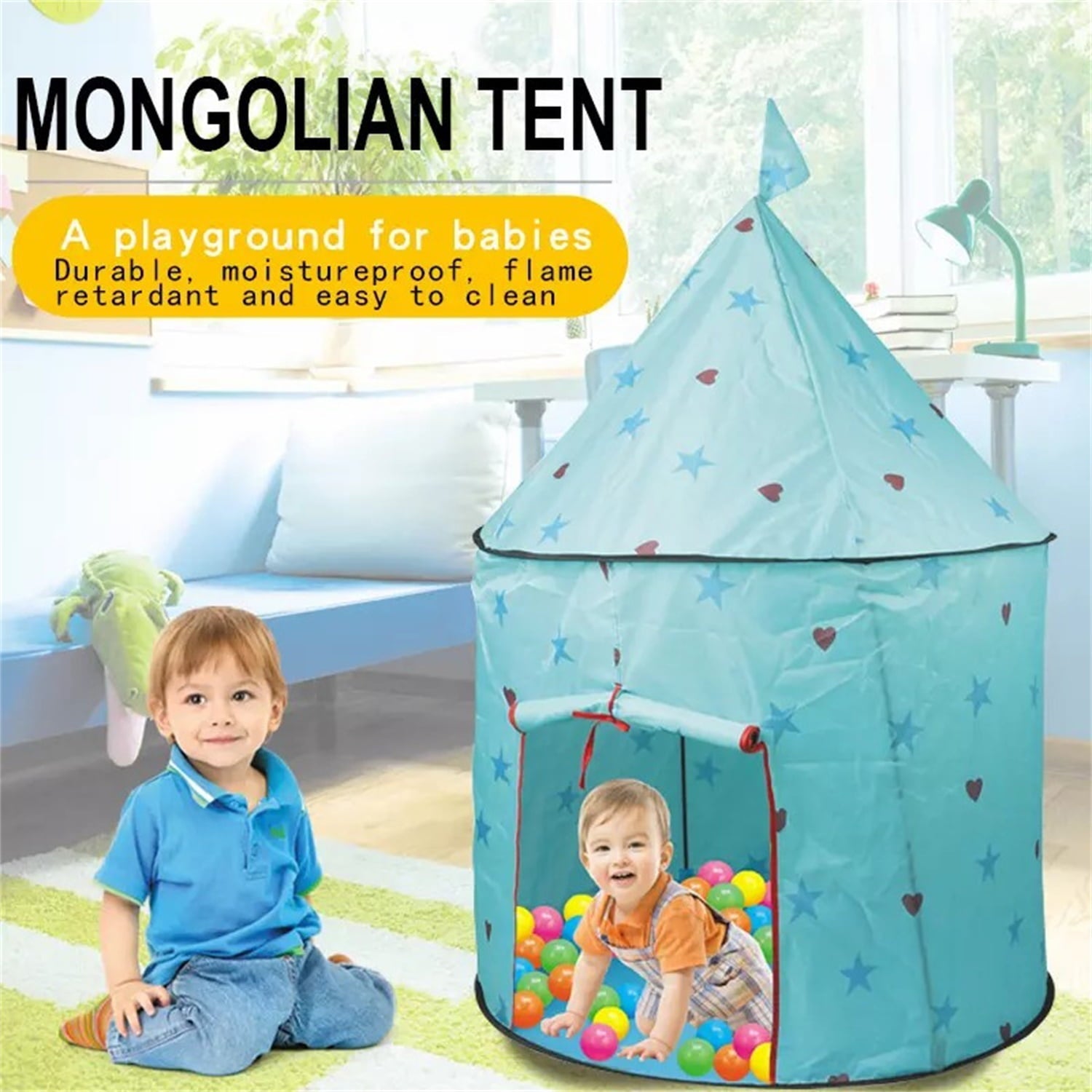 Play Day Princess Tent, Kids Play Tent, Playhouses Tent for Kids with 50 Ocean Ball