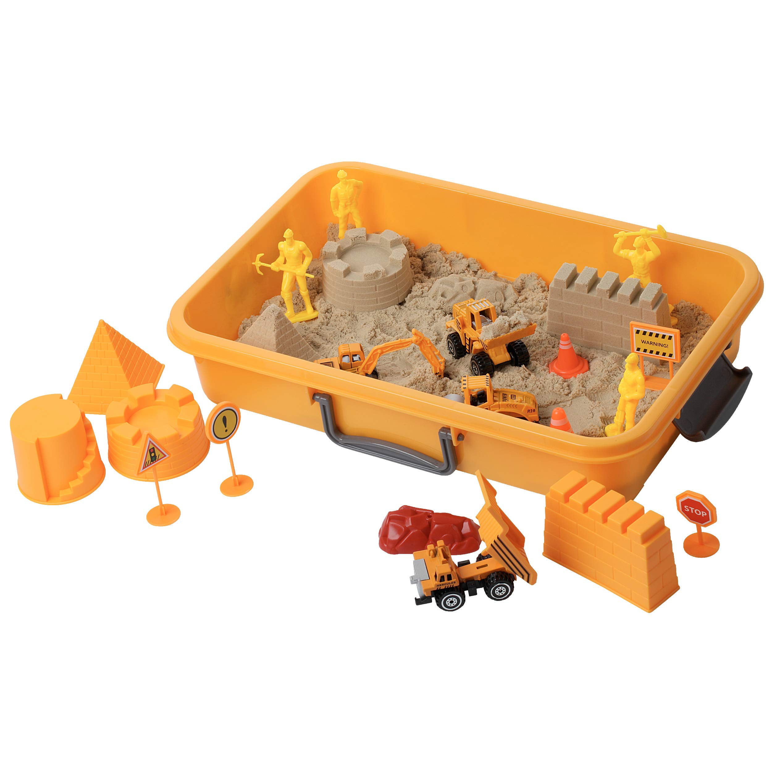 Dazmers | Tractor Sand Play Set Toy Sensory Bin For Kids With Lid 2 Lbs
