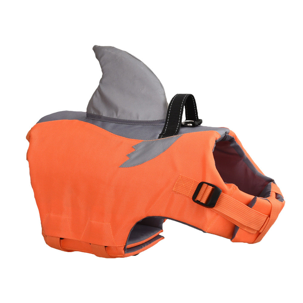 Dog Life Jacket Swimming Vest Dog's Life Vest Shark Floating Pet Lifevest with Safety Handle for Swim Pool Beach Boating Water Flotation Device Preserver for Dog， Orange S