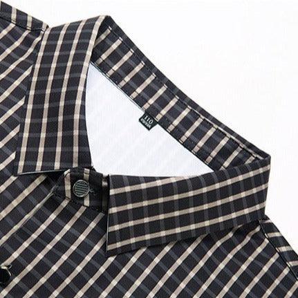 Camisa em Seda Gelo Captain™  Xadrez Náutico para o Homem de Prestígio!