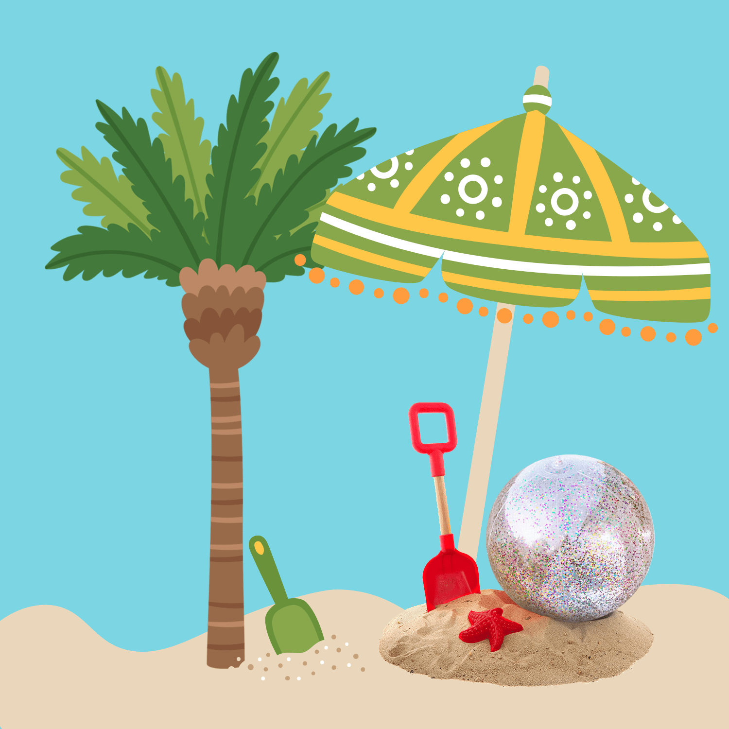 Brier Inflatable Large Beach Ball Pool Accessory Glitter Confetti 16 Inch Premium Beach Theme Water Sand Toy Beach Party Decoration， Pool Party Supplies Beach Balls -Set of 5 |