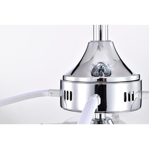 Dhooma 25 Inch Chrome Finished Modern LED Ceiling Fandelier with Remote - N/A Shopping - The Best Deals on Ceiling Fans | 39565518