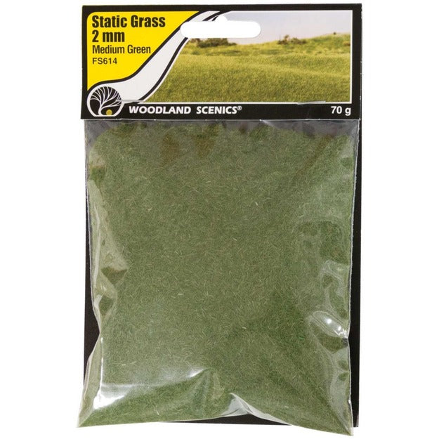 Woodland Scenics FS614 Static Grass Medium Green 2mm