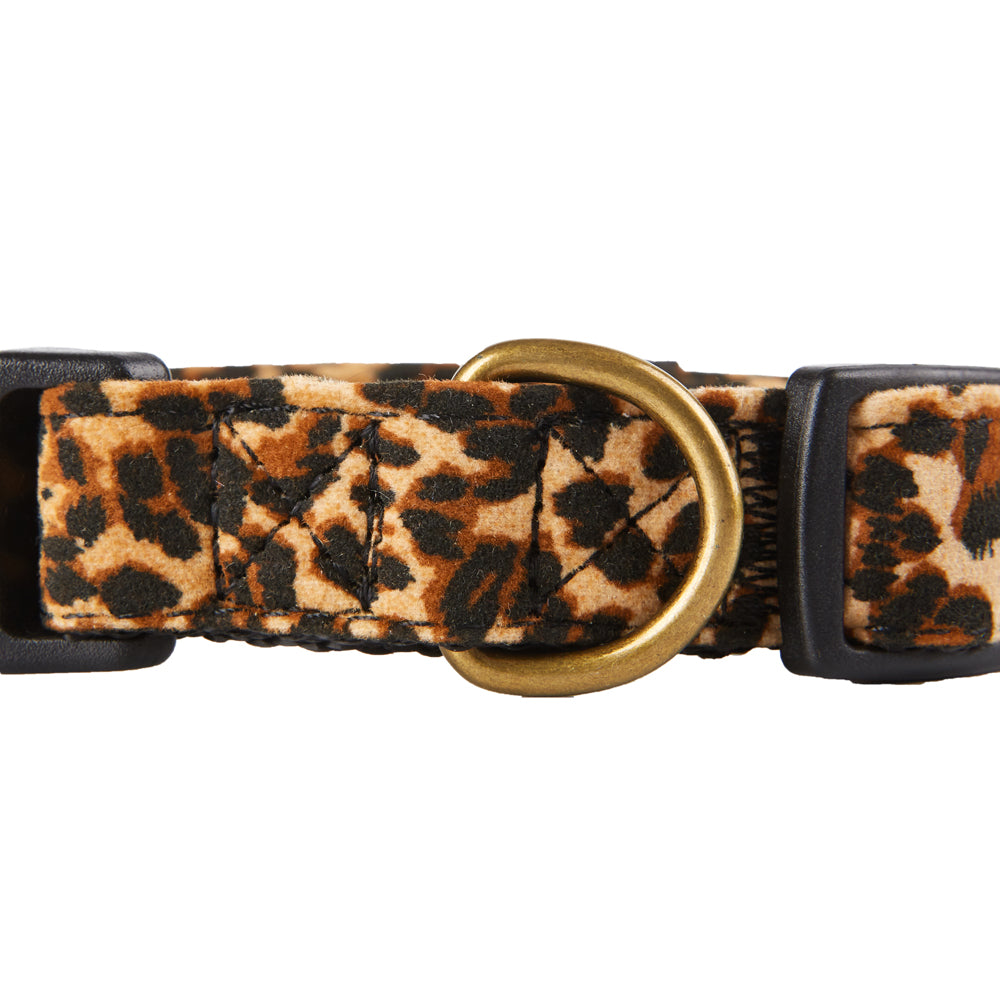YUDOTE Dog Collar Leopard Small with Soft Flocking Fabric Adjustable 10-15