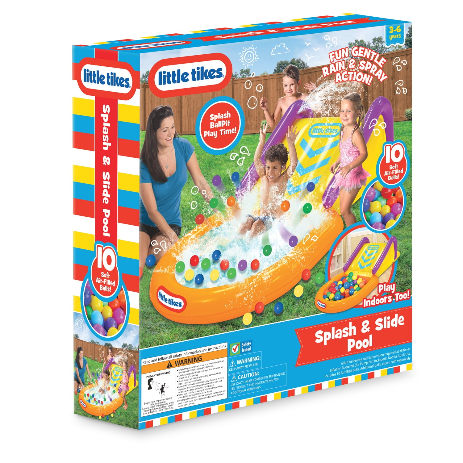 Little Tikes Lt Splash and Slide Pool Ball Pit， Toddlers Preschool， Indoor Outdoor