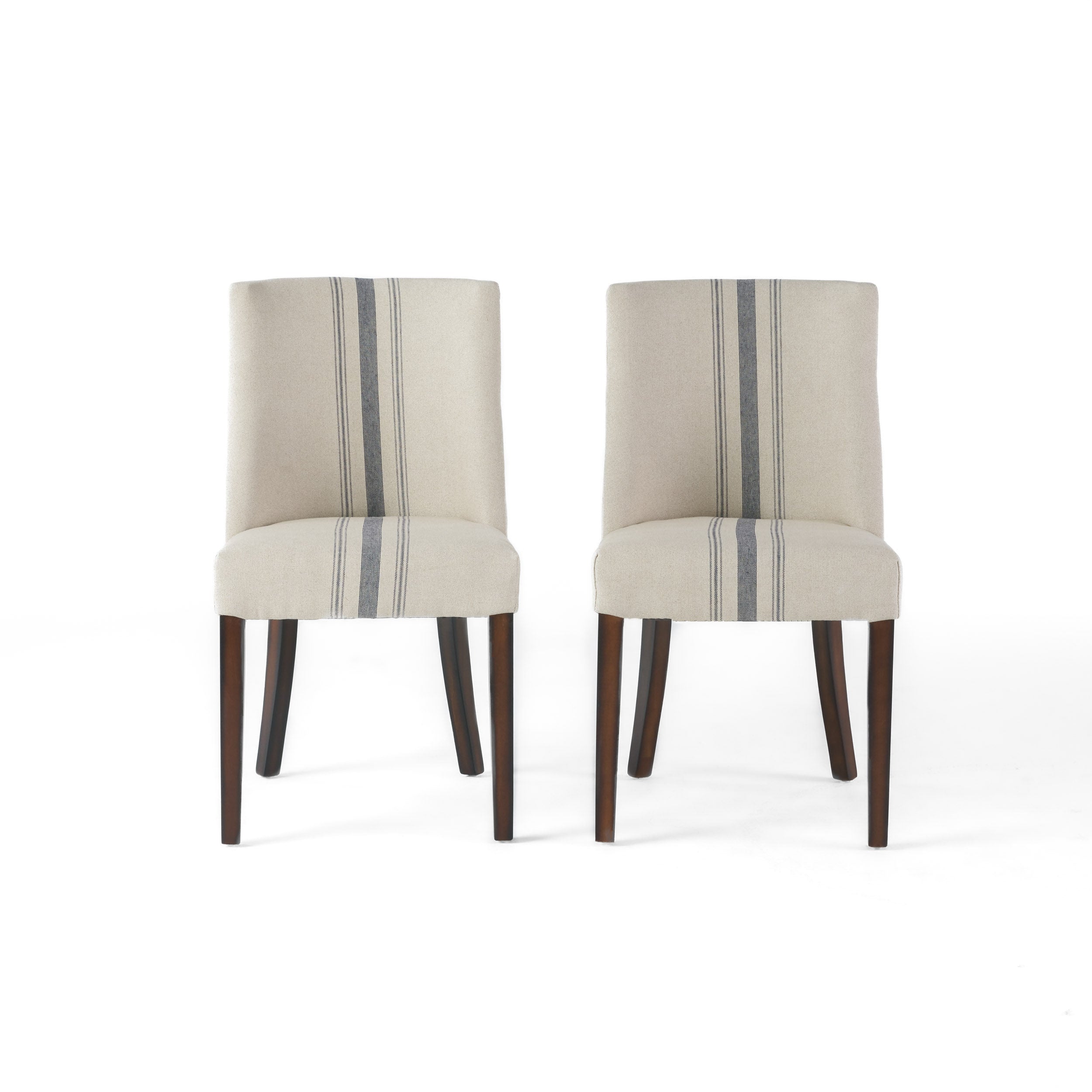 Rydel Stripe Fabric Dining Chairs (Set of 2)