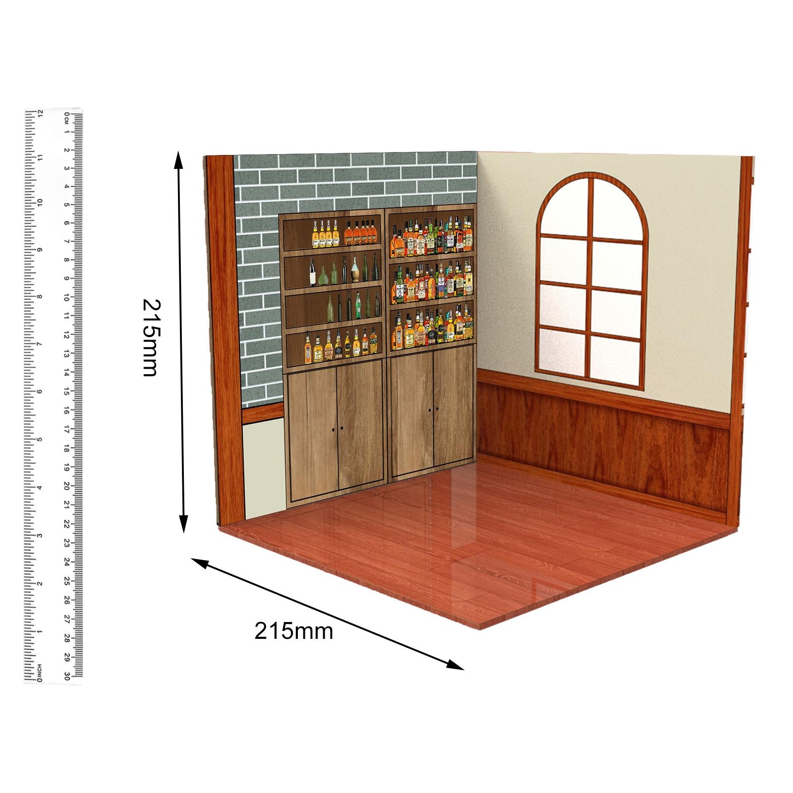 1:12 Backdrop Scene Layout Display Background Vehicle Model Showcase ama Organizer for Action Figures Diecast Car Dolls Pub