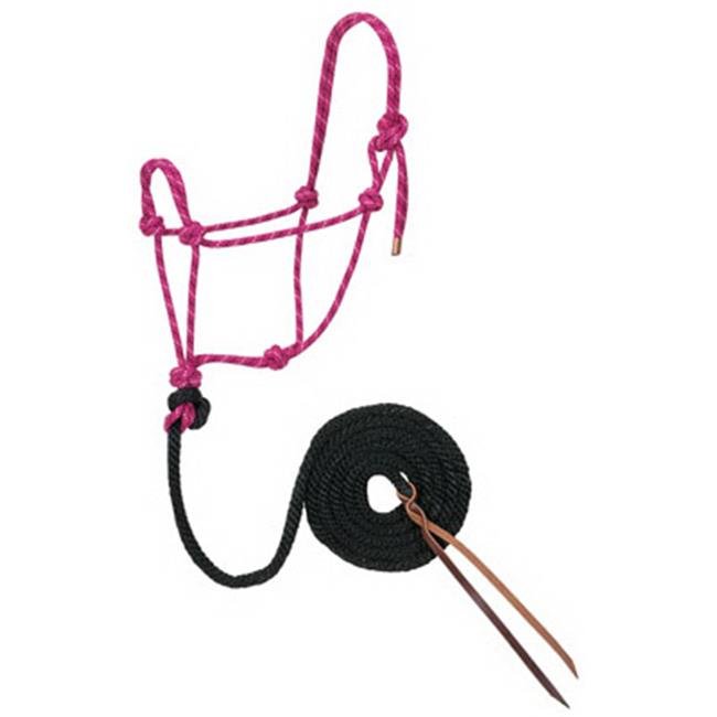 35-7800-R12 0.5 in. x 10 ft. Halter - Raspberryand#44; Black and White