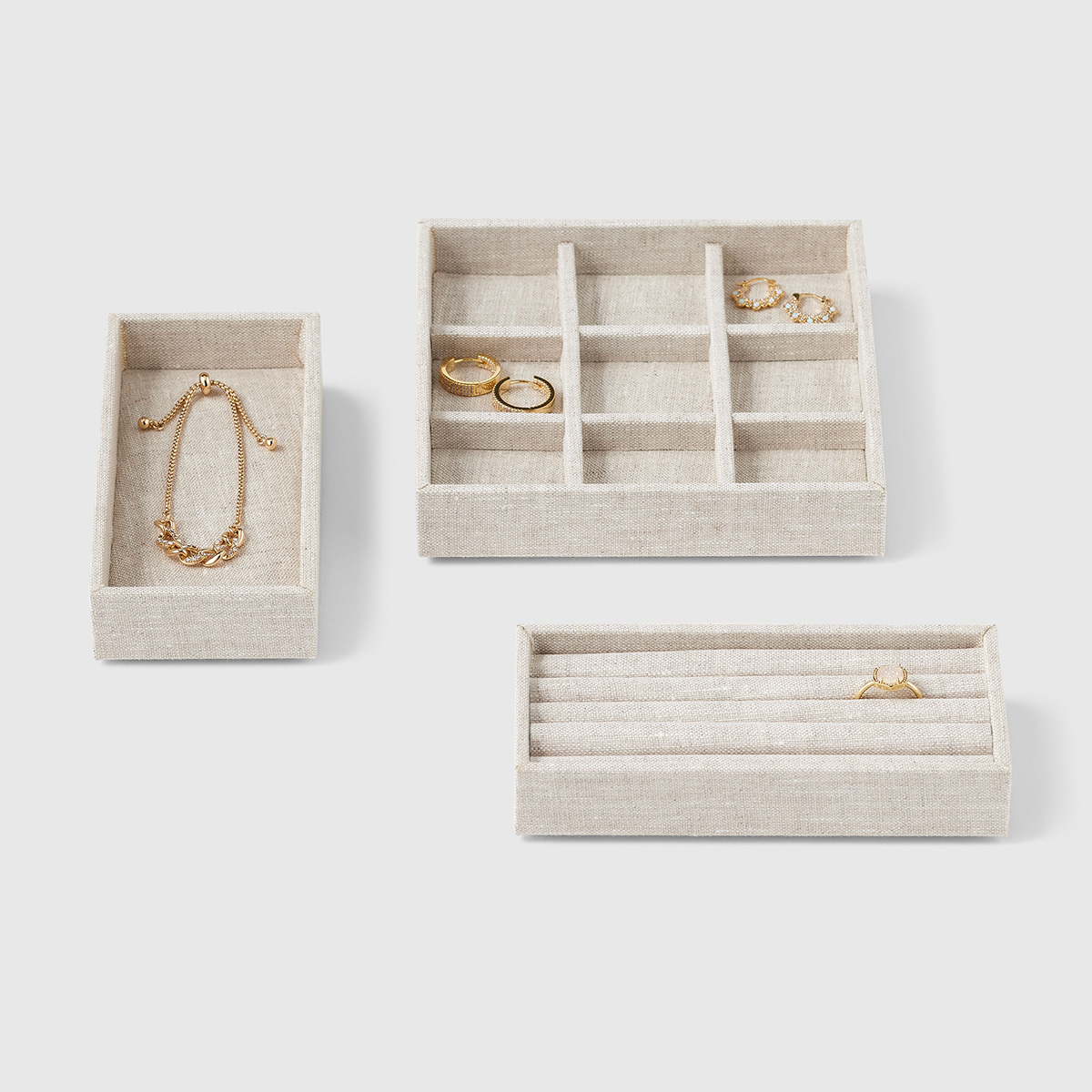 Marie Kondo Linen Medium Serenity 9Compartment Jewelry Insert