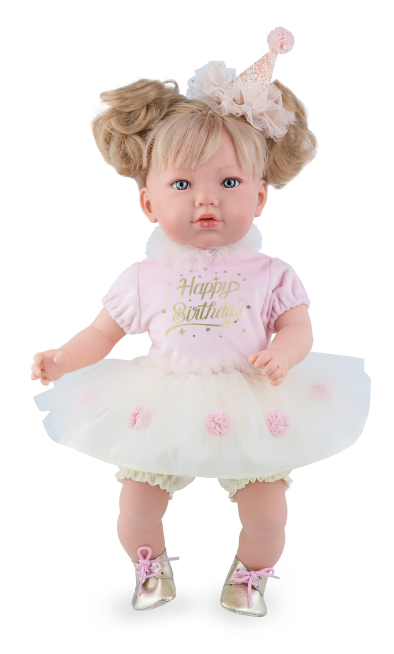 Ann Lauren Dolls Happy Birthday Doll Alina with Birthday Hat- Baby Dolls for Hugging
