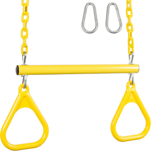 Swing Set Stuff Inc. Trapeze Bar with Rings and Coated Chain (Red)