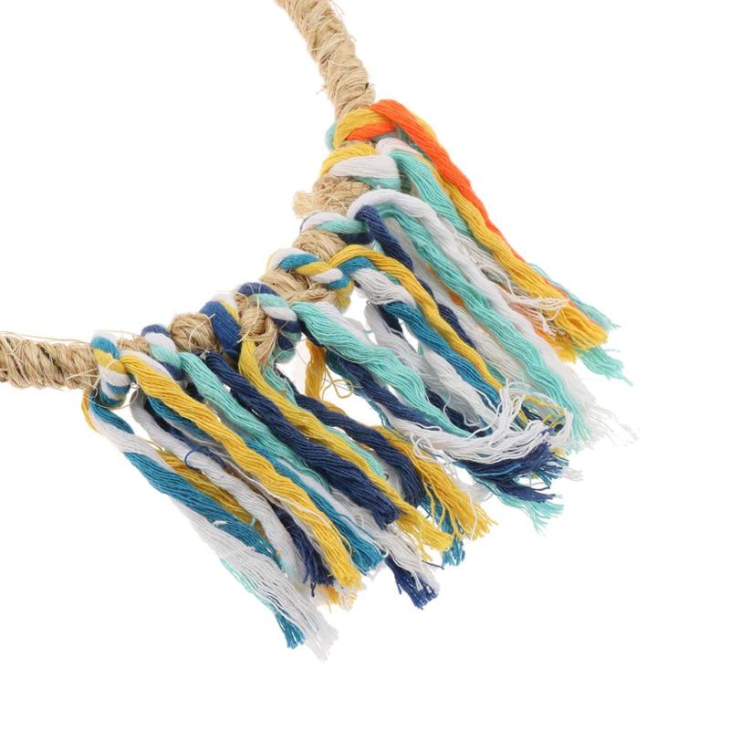 Bird Rope Perch Cage Chew Toys Parrot Natural Cotton Cotton Braided Fetch Swing Climbing Standing Bar B