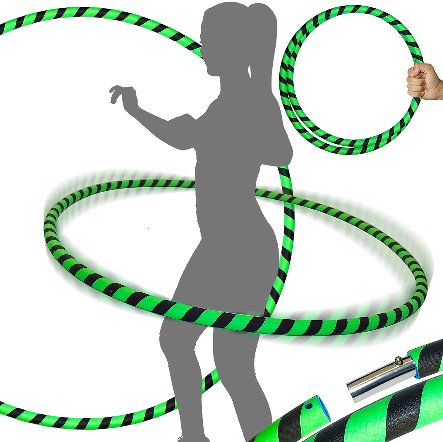 Ultra-Grip Pro Hoops (100cm/39') UV Weighted Travel Hoop/Hoops for Exercise， Dance and Fitness! (680g) NO Instructions Needed - Same Day Dispatch!