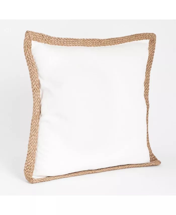 Saro Lifestyle Braided Jute Decorative Pillow， 20