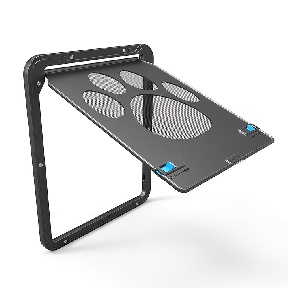 Tomshoo Pet Screen Door Magnetic Flap Screen Automatic Lockable Black Door for Small Cat Puppy