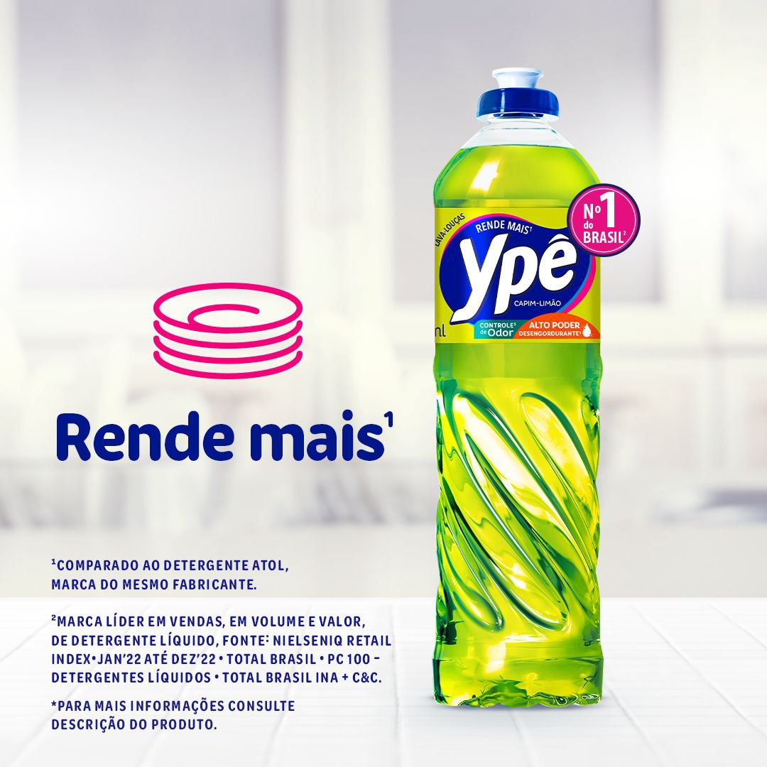 Detergente Ype Capim Limao 500ml