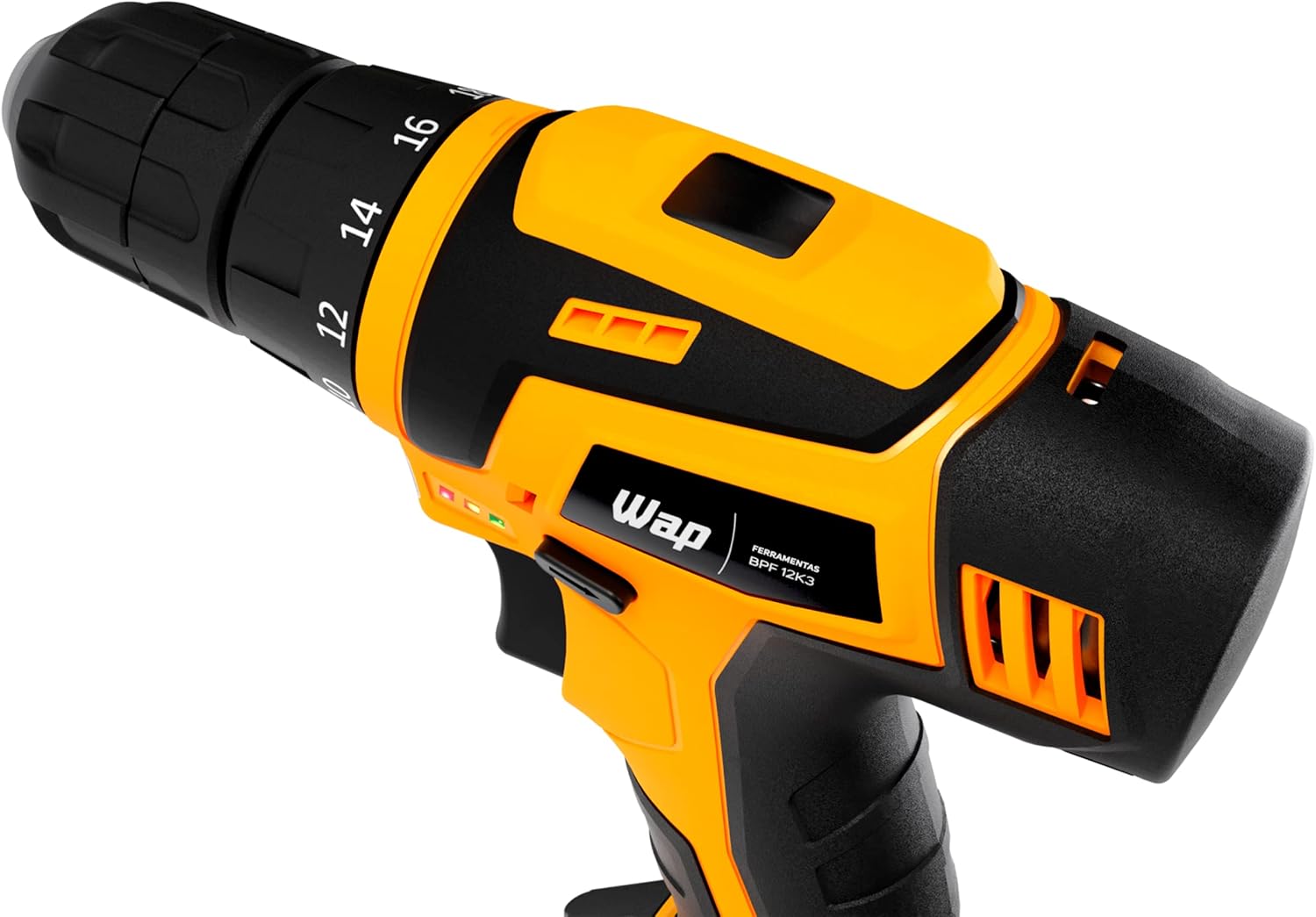 WAP Parafusadeira e Furadeira à Bateria 12V BPF-12K3, Kit de 13 Acessórios e Maleta, Empunhadura Emborrachada, Bivolt