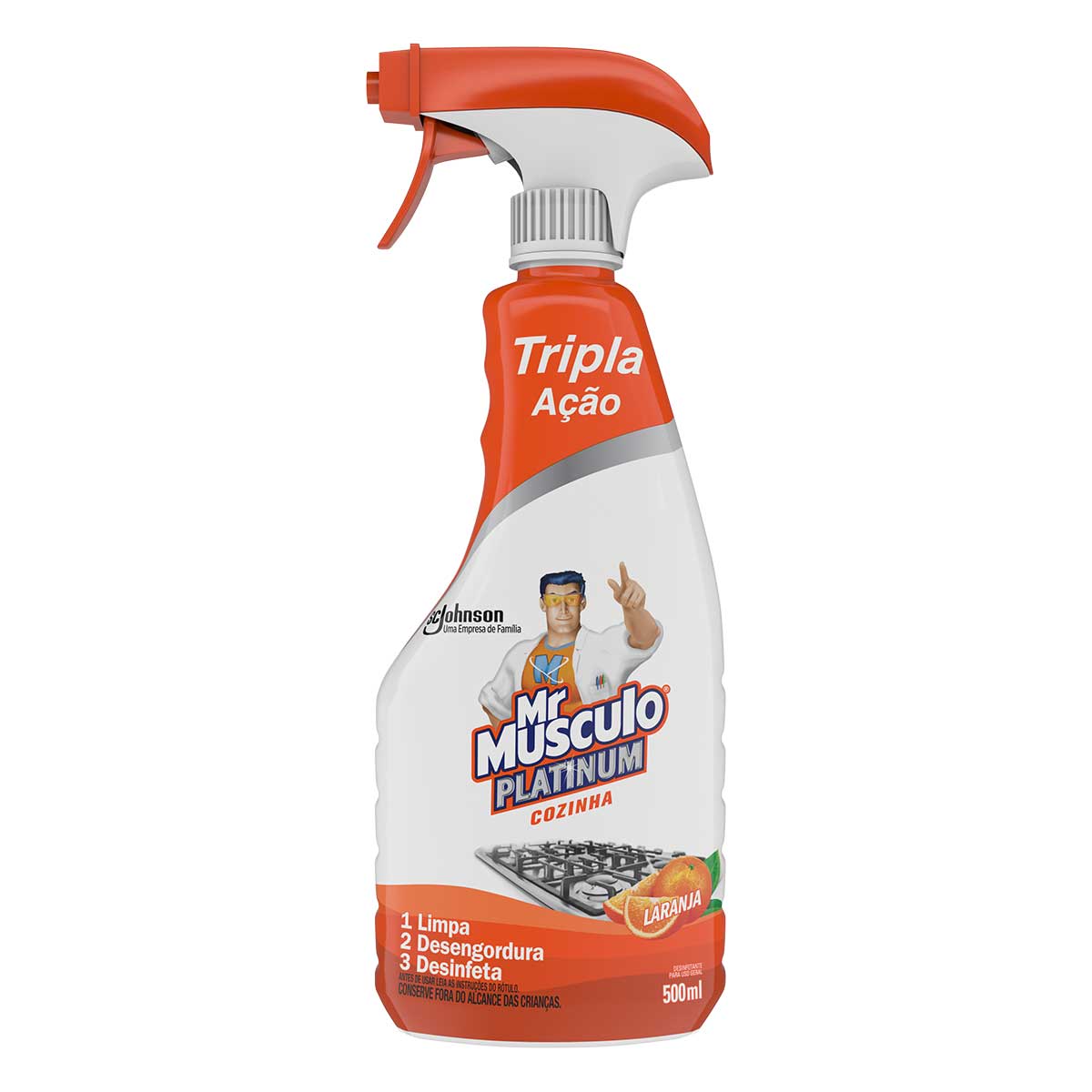 Desinfetante Cozinha Laranja Mr Musculo Platinum 500ml Borrifador