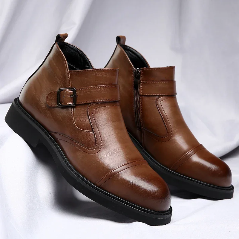 Bota Chelsea Blackwood™ em Couro Polido de Luxo / Sofisticação, Durabilidade e Máximo Conforto!