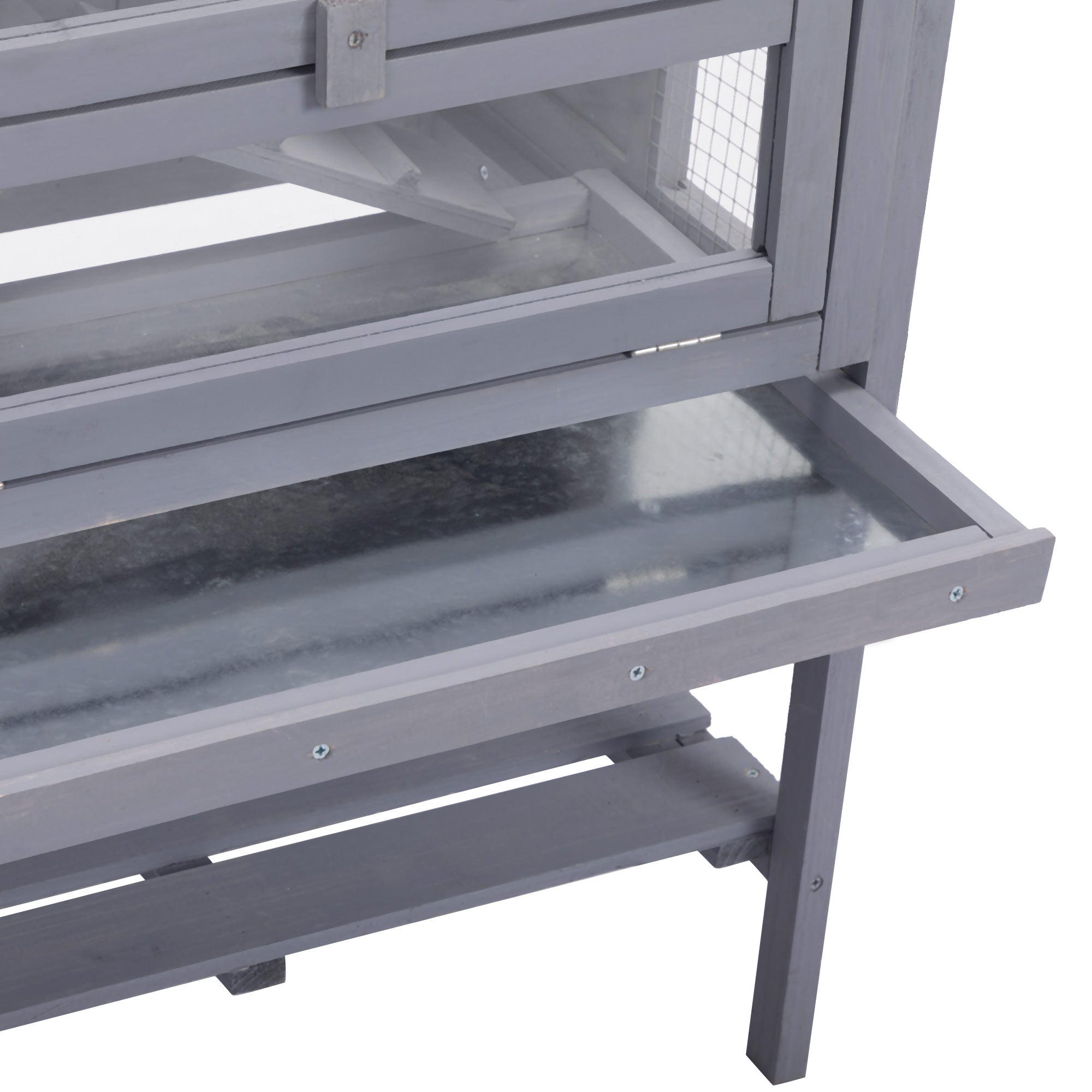 CoSoTower Hamster Wooden Cage with Pull Out Tray， Indoor/Outdoor Pet House for Small Animals， Transparent Acrylic Plate - Gray