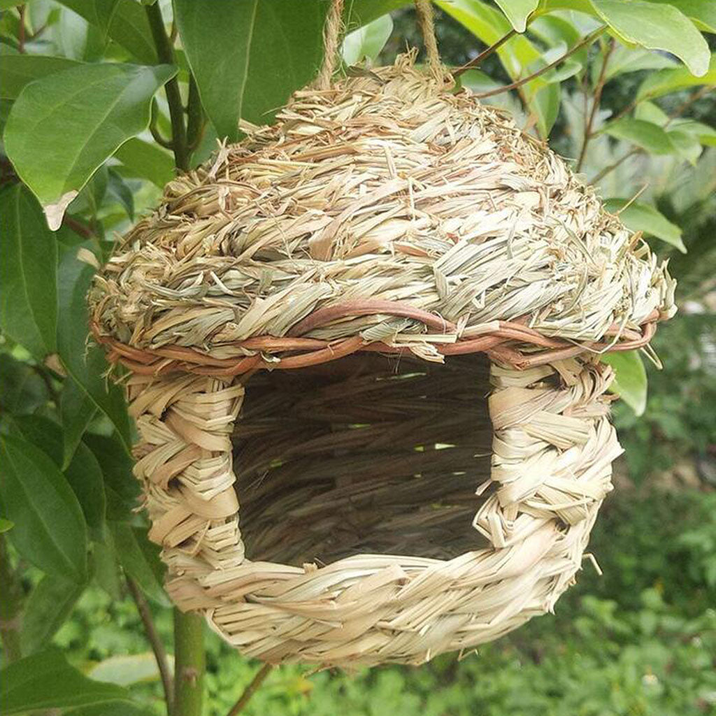 2x Natural Hut Bird House Creative Cute Small House Shaped Design