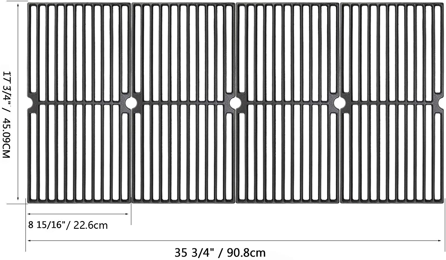 Grill Grates for Grillada GG60000-4B Grills, 4 Pcs Kit 17 3/4 x 35 3/4
