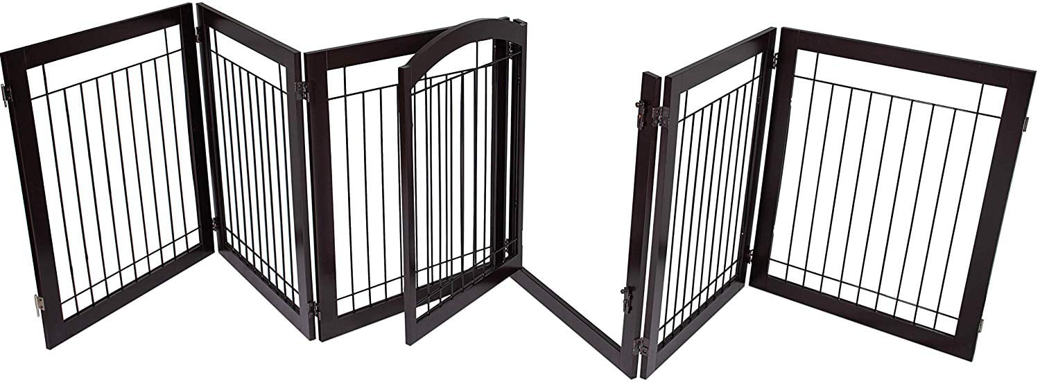 BirdRock Home Indoor Dog Gate with Door - 6 Panel - 30