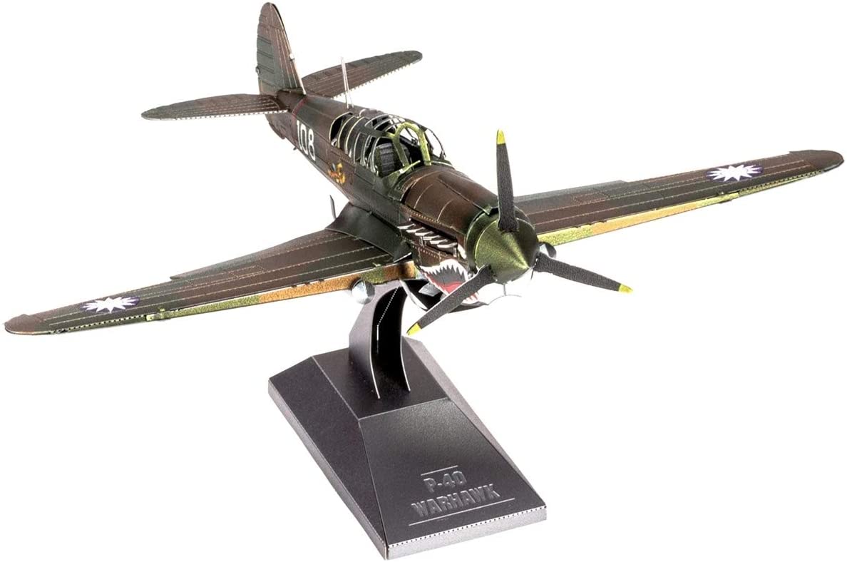 Fascinations Metal Earth P-40 Warhawk 3D Metal Model Kit， 3D puzzle， puzzle for adults， 3D puzzle assembly， Christmas Gift， DIY
