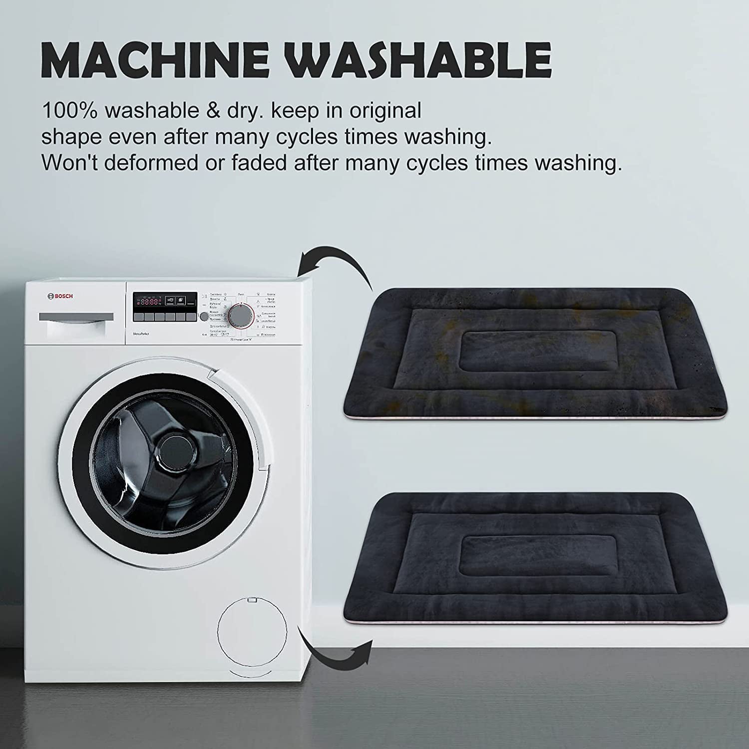 PROCIPE Pet Bed Washable Dog Crate Mat Anti-Slip Kennel Pads 42 inch Dark Grey