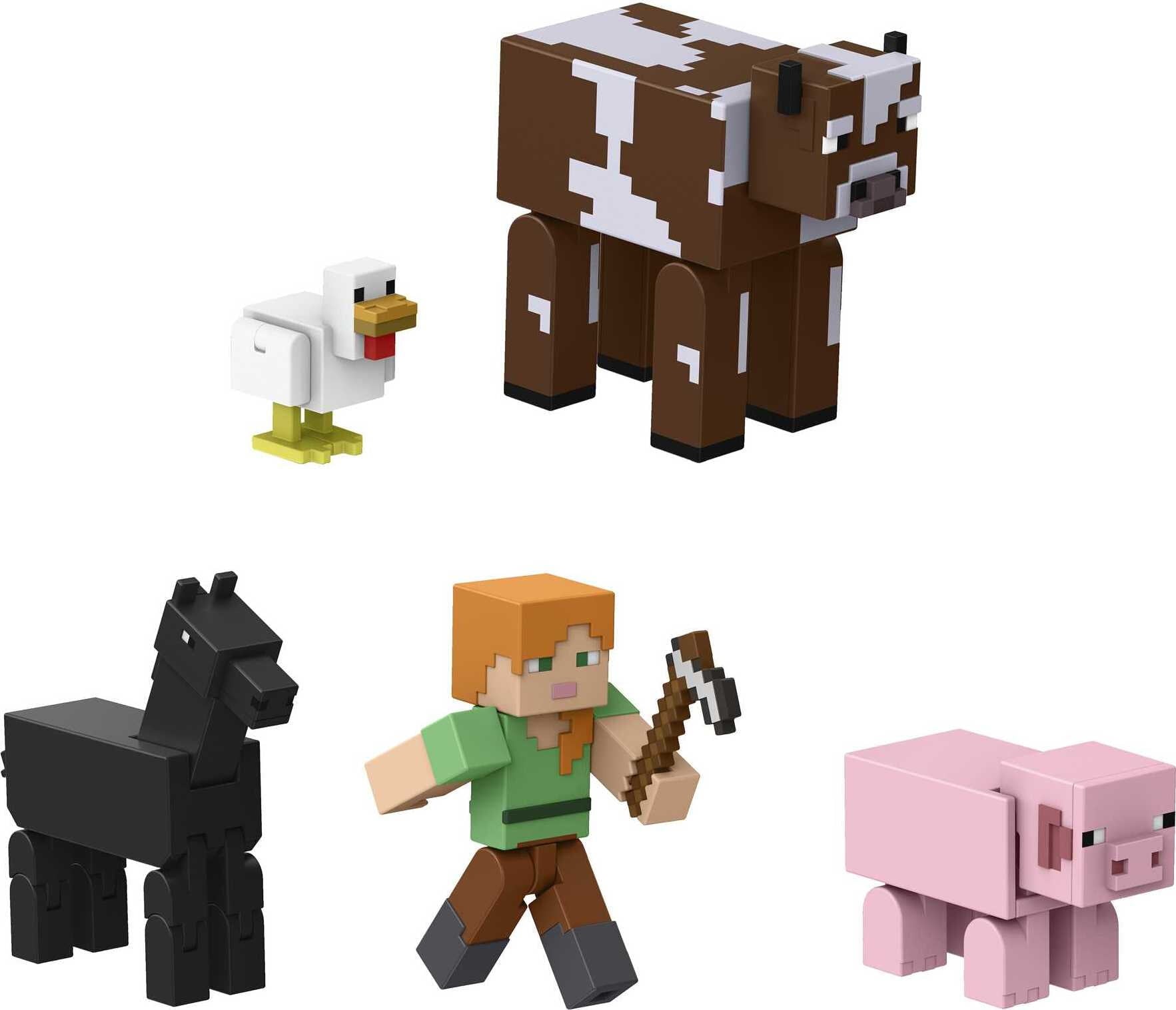 Minecraft Farm Life Adventure Pack Figures， Accessories And Papercraft Blocks