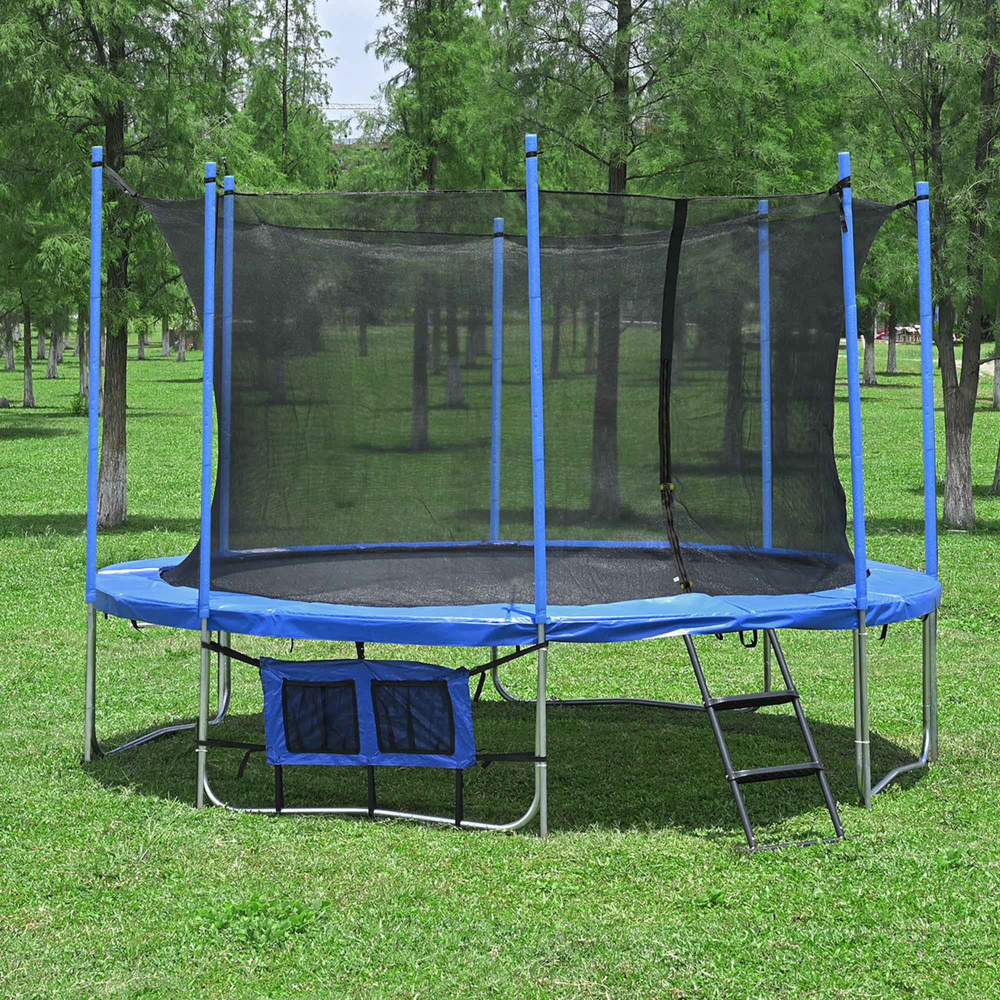 Yescom Trampoline Enclosure Net 12FT 8 Pole Fence Replacement Safety Mesh Netting