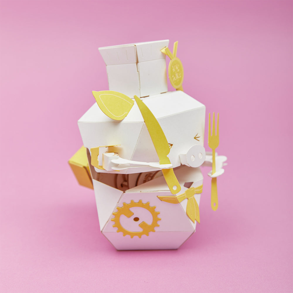 ROBOTRY Moving Paper Robots Making Kit， Chefu | CamandFollower - Learn Very Basic 5 Robot Mechanisms