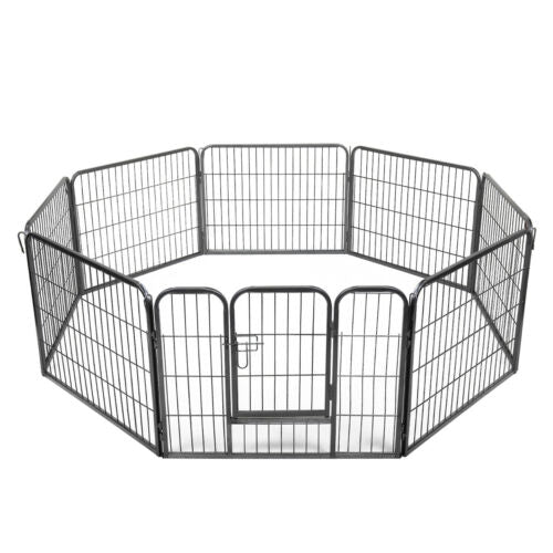 Magshion Dog Pen， 8 Panels 24 in Heavy Duty Folding Large Metal Dog Fence， Cat Puppy Pet Exercise Playpen， Indoor Outdoor Anti-Rust Pet Crate Cage Barrier Kennels