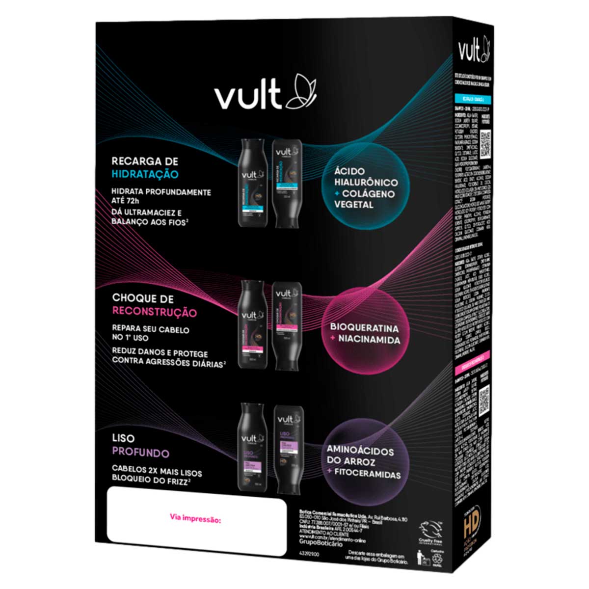 Kit Shampoo + Condicionador Vult Liso Profundo 200ml Cada