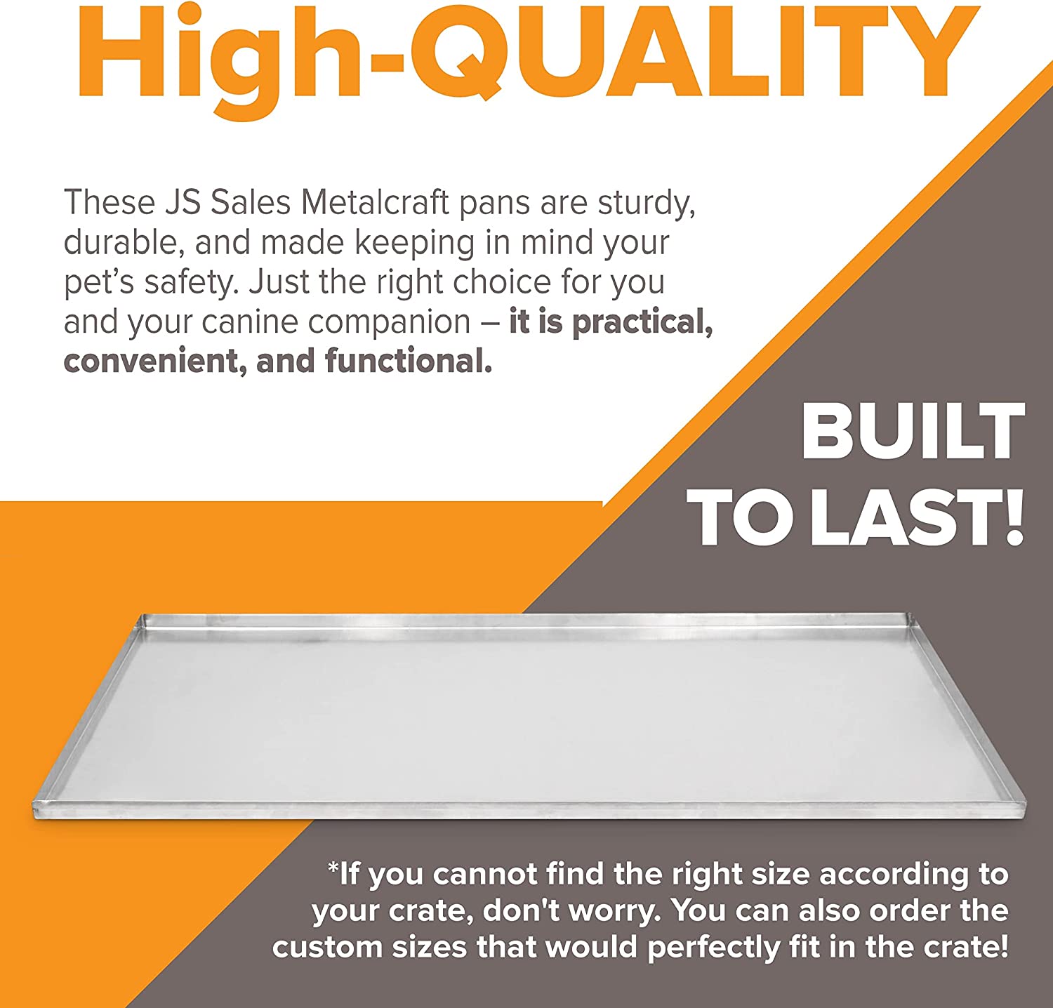 Tray for Dog Crate Pan Crate Pan 52 Inch Stainless Steel Dog Pan - Midwest 1154/1154N， 99/99N， SL54DD (54x37) - SS - 52 1/4