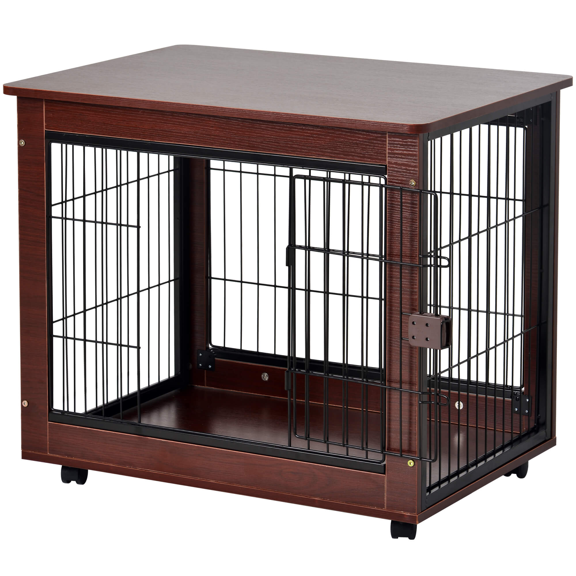 31'' Furniture Style Pet Dog Crate Cage with Wooden Structure