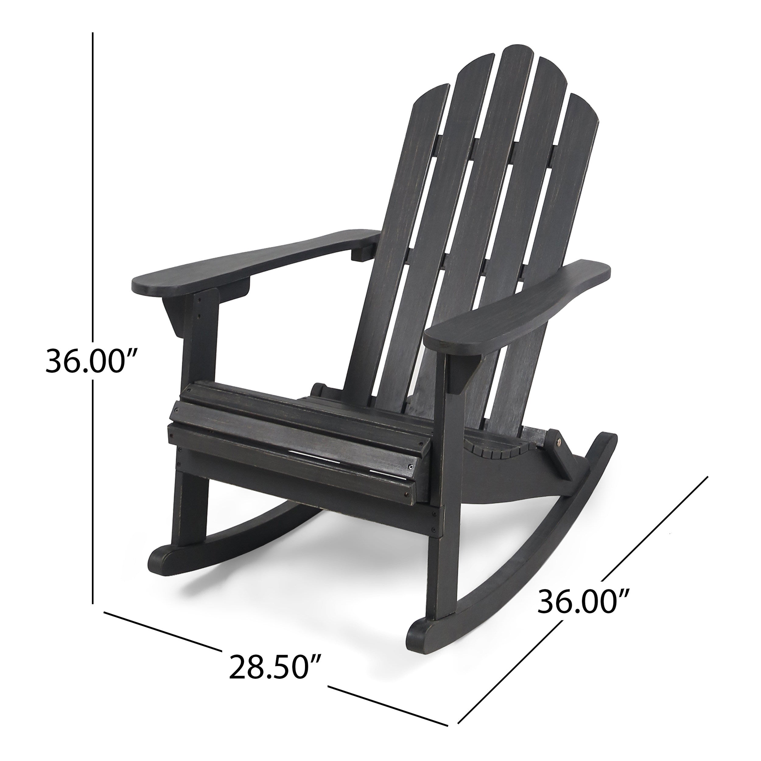 Cara Outdoor Adirondack Acacia Wood Rocking Chair