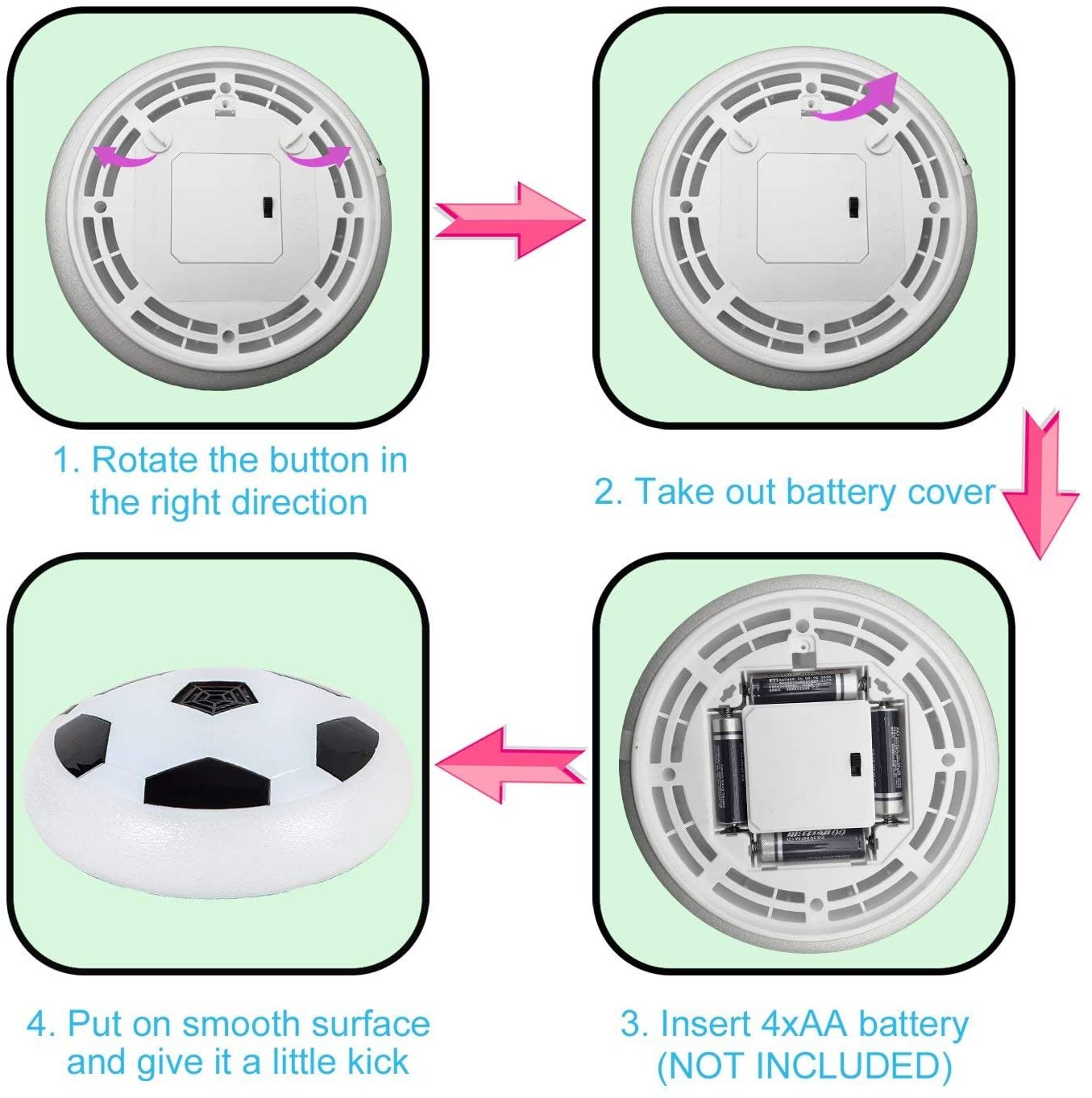 Jellydog Toy Soccer Ball - LED Soccer Ball with Foam Bumpers Indoor/Outdoor Games for Boys and Girls Christmas Gift
