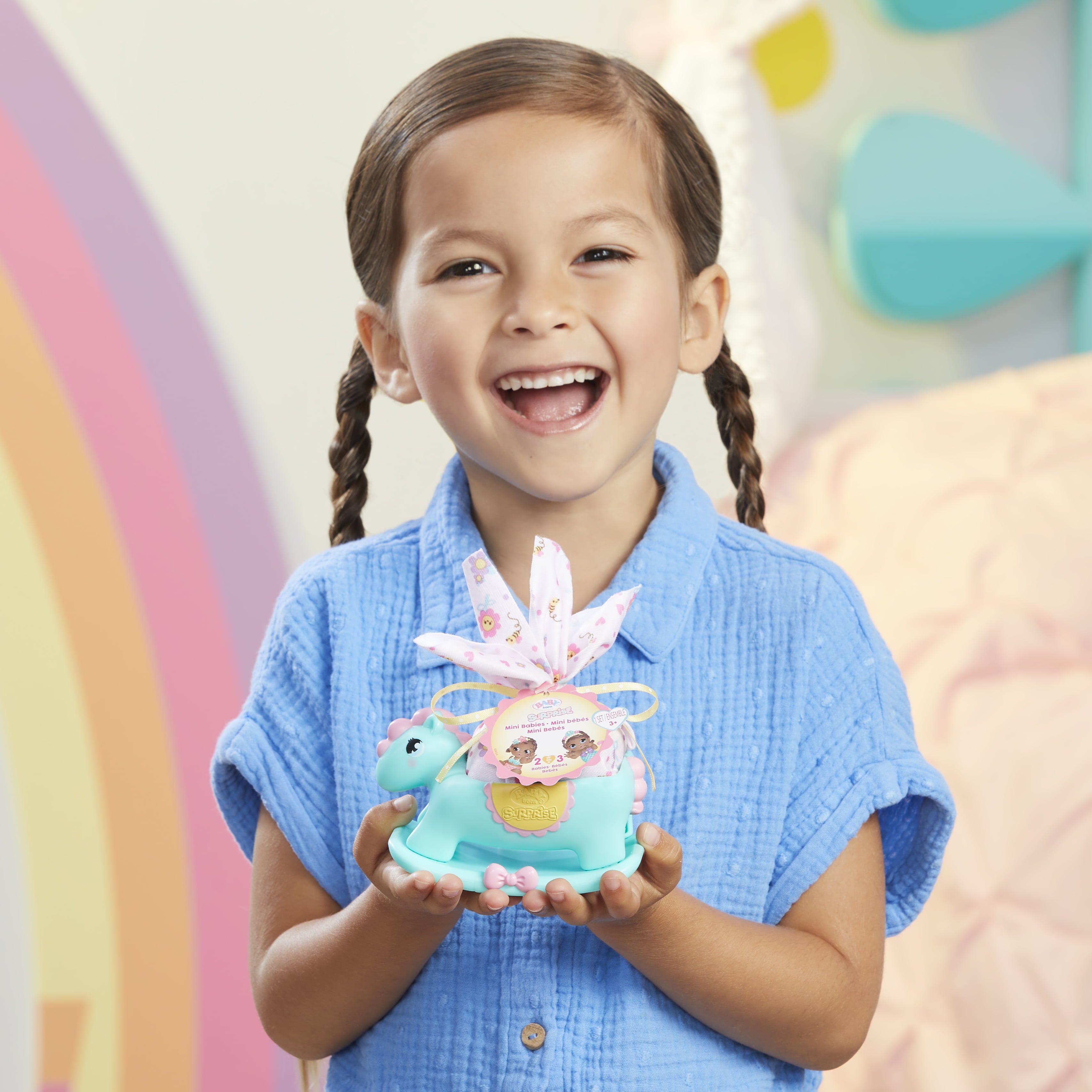 BABY born® Surprise Mini Babies 2.25" – Unwrap Surprise Twins or Triplets Collectible Baby Dolls with Soft Swaddle, Blanket, Rocking Horse, Age 3+