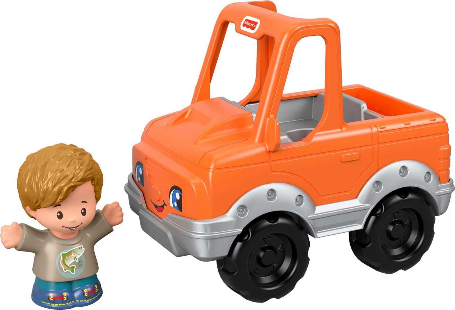 Fisher-Price Little People Help A Friend Pick Up Truck Toddler Toy Orange Vehicle and Figure