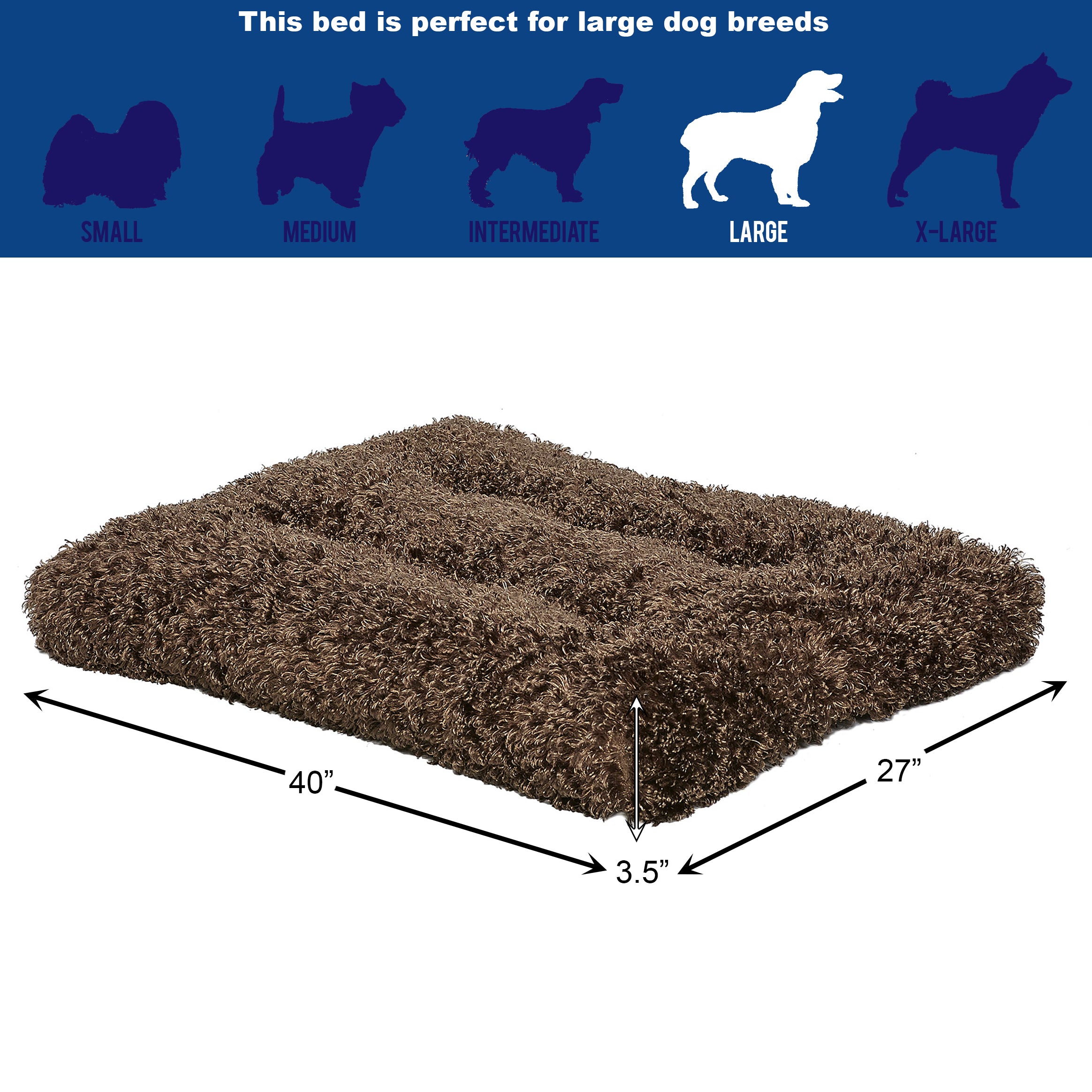 Mid-West Homes For Pets Quiet Time Dog Bed and Crate Mat， Deluxe Ombre Swirl， 42