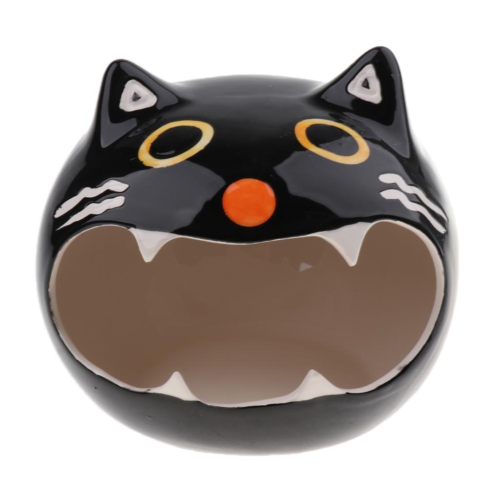 Adorable Cartoon Shape Hamster/Small Animal Hideout Hamster House Critter Bath Black