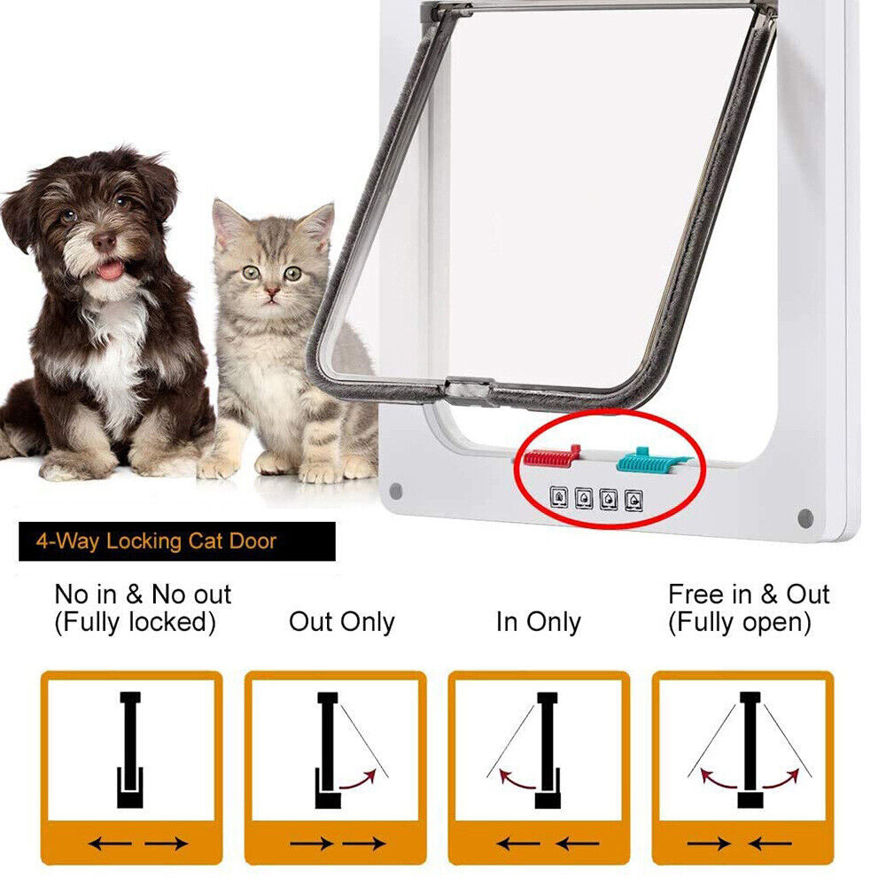 Medium Cat Flap Door with 4 Way Lock 8.26