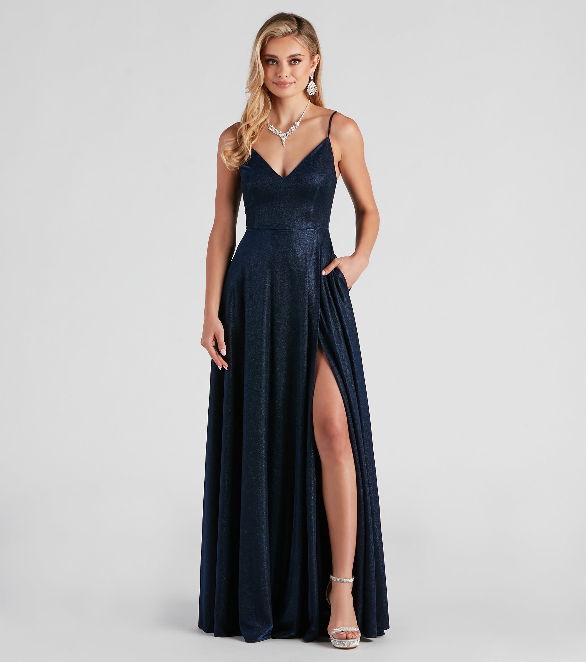 Lizzie Formal Glitter Caged A-Line Dress