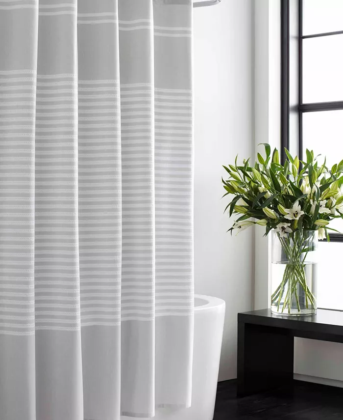Vera Wang Seersucker Stripe Cotton Shower Curtain， 72