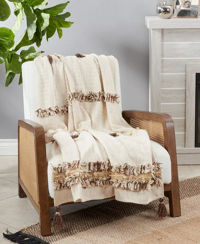 Saro Lifestyle Tassel Fringe Throw， 72
